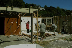 The roof is off and walls are falling.