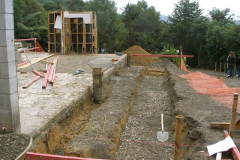 Excavations for the front sun porch.