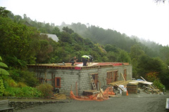 The lower block work has been finished and work begins on the upper floor.