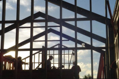 With steel in place the wood framing starts to take shape.