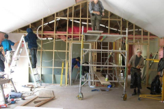 Finishing work is well under way with a serious team of guys.