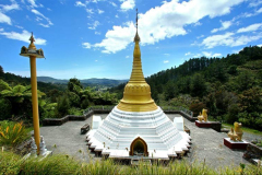 The stupa holds the head of Stokes Valley.