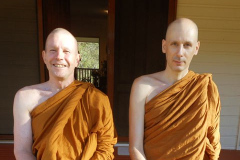 Ajahn Kusalo visiting Bhante Dhammasiha at Dhammagiri Monastery west of Brisbane. Very sunny very warm. Both the weather and the welcome.