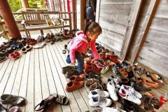 One space left for a small pair of shoes.