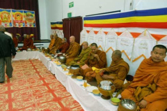 Ajahn Kusalo attending the Kathina at Dhamma Gavesi. Lots of monks lots of lay people lots of devotion and joy. Sadhu.