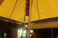 Bodhinyanaramas Flying Circus? Rope stays are secured to the pole centre to prevent flex under high winds (and we do have them in S.Valley)