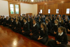 Students from St. Mathews school in Masterton visiting the monastery.