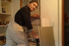Rats ate a hole in the upper house kitchen plumbing. Glen is visiting us from Dunedin and kindly offered to make repairs.