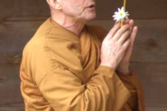 Ajahn Kusalo leading the mantra - Namo Tassa Bhagavato Arahato Samma Sambuddhasa.Homage to the Buddha on his birthday.
