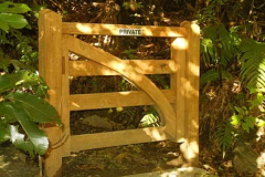 A dappled wooden gate.