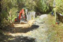 Work begins on taking out the crown of the of the loop track just below the upper house.