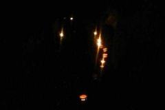A very muted but spiritually bright candlelit procession from the sala to the Giving Garden in front of the kitchen where all our aspirations were planted under the spreading kanuka.