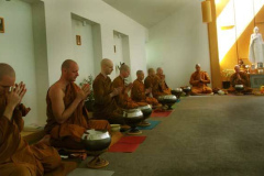 The meal blessing the day before with visiting sangha.