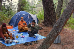 Cape Trip: Our first breakfast together with Ajahn Chandako on the outskirts of Rotorua.