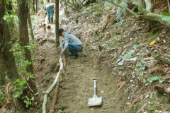 The access track to the kuti is taking shape. Almost ready.