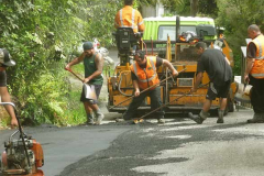 And down goes the hot asphalt.