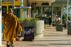 Monks on alms round in Stokes Valley.