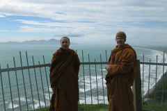 Ajahn Kusalo and Rocano returning from the monthly visit to Palmerston North.