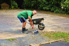 Craig giving some loving care to the lower carpark. This area will get a bit more attention after vassa.