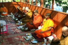 The Maha Sangha gathers to celebrate the one-year anniversary of Dhamma Gavesi.