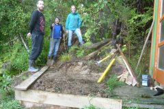 Miriam Brian and Rob make a start on Ajahn Kusalos walking meditation path.