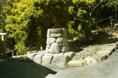 The plinth at the entrance to the dana sala - ready for the shiny Buddha installation - May 3rd.