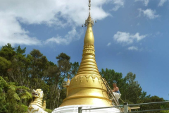 Kevin Gunn plasterer sublime. A start to some of the repairs needed at the stupa.