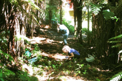 Mark and Melissa restoring the old track that ran below the Chao Khun kuti (just visible at rear right).