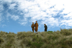 After the Kathina season celebration we take Ajahns Sucitto and Khemavaro on a 2-day tour. On the dunes at Foxton.