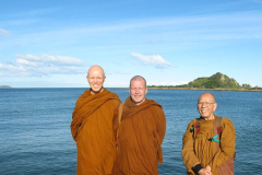 Could this be Wellington in winter? A day at the beach as part of a visit with Chao Khun Maha Sutep in Island Bay.
