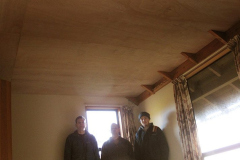 The new false ceiling in the common room of the Bhikkhu Vihara.