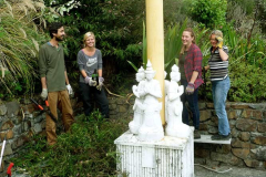 Nature slowly consumes everything. The garden around the stupa is well due for a serious trim.
