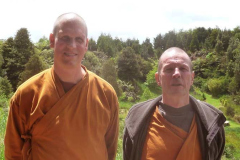 The two ajahns. AjKusalo making a short visit to see AjChandako and also venerable Kusalacitto who returns to Bodhinyanarama in a week.