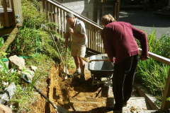 Craig and Julian preparing the footings for the stair stonwork.