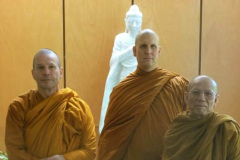 Ajahn Chandako about to end his Kathina visit with us. Venerable Kusalacitto left with him to spend a few weeks at Vimutti monastery.