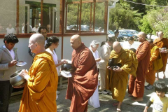 On rice pindapat at Dhammagavesi Monastery as part of their Kathina.