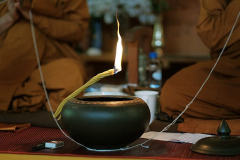 Earth air fire and water. The Sangha chants blessings.