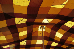 The "international robe cloth" under the cloister marquee. A colorful addition to Ajahn Sumedhos visit.
