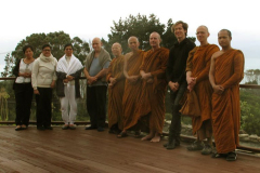 Bodhinyanarama sangha and residents visiting Ajahn Nantawat at the new Wat Dhammapadip residence in Newlands.