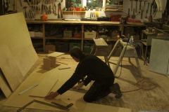 Lindsay working on the new fireproof incense store.