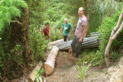 Aaron Bruce and Mark working on the step-less access to Ajahn Kusalos kuti.