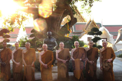 Outside the uposatha hall at Wat Saket.