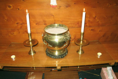 The new shrine glass. Lets not burn down the sala.