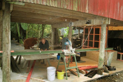 Venerable Issaro and Bruce working on the new dormitory.
