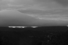 Winter is here. A dark cloud mountain hangs over Stokes Valley.
