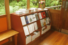 The new book display in the sala vestibule.