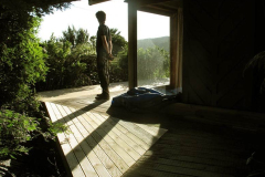 The new hermitage deck. The foreground triangle where a senior ajahn fell the main front where tea will be drunk.