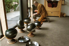 Sun-dried alms bowls.