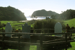Lunch at the old graveyard overlooking Haratonga.