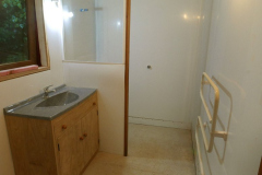 A bright and spacious new bathroom.
